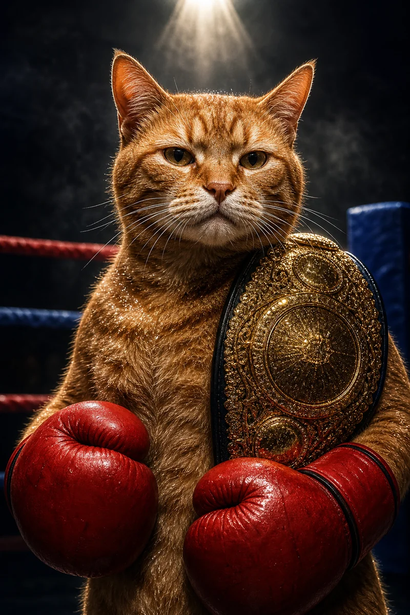 Boxing Champ AI pet portrait style sample