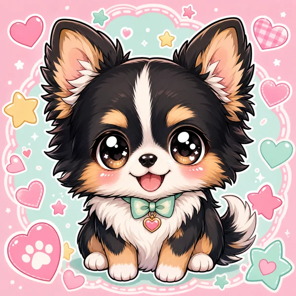 Chibi Star AI pet portrait style sample