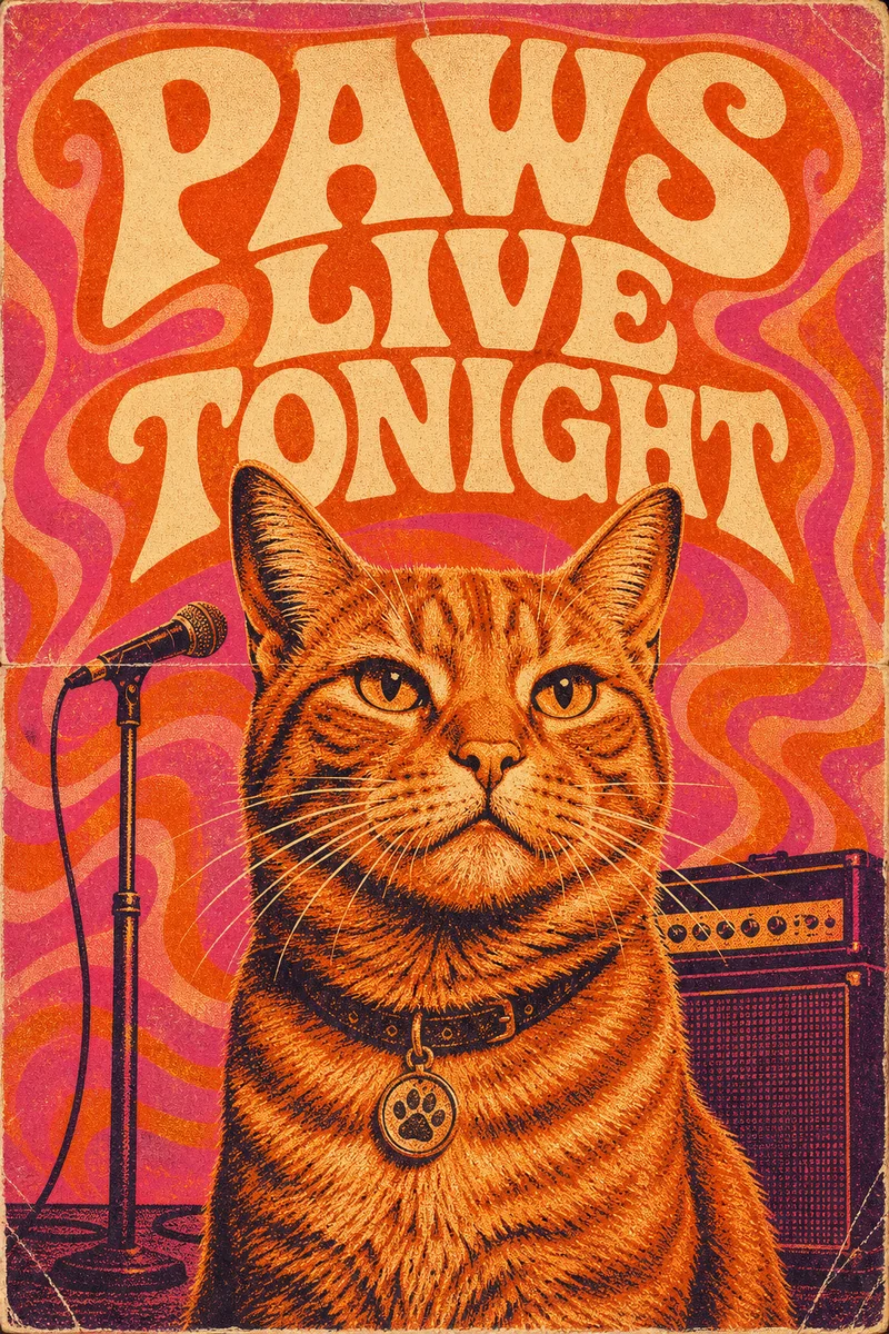 Concert Poster AI pet portrait style sample