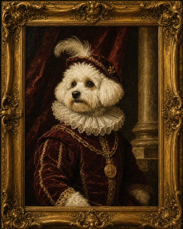 Royal Court AI pet portrait style sample