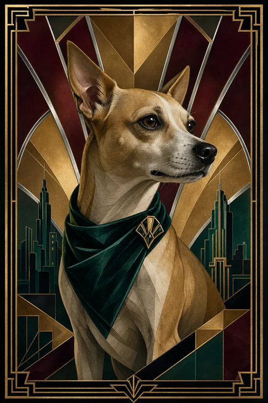 Art Deco AI pet portrait style sample