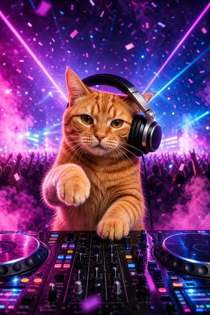 DJ Set AI pet portrait style sample