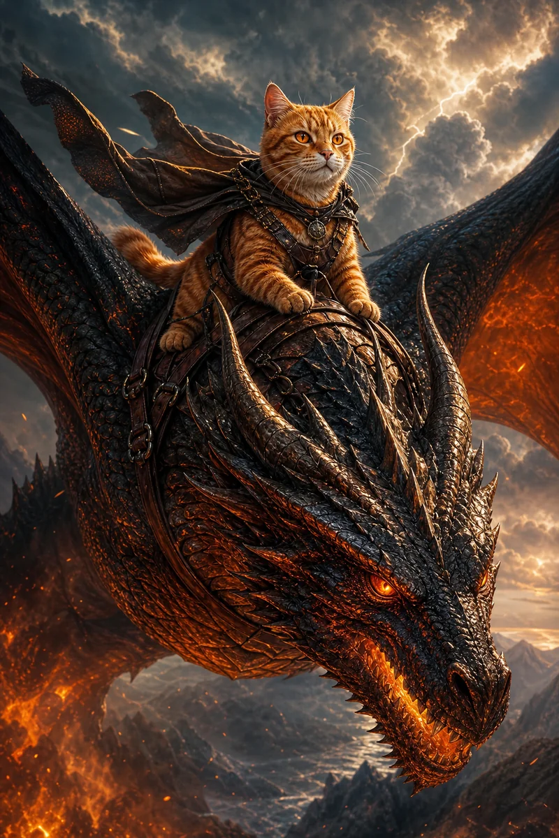 Dragon Rider AI pet portrait style sample