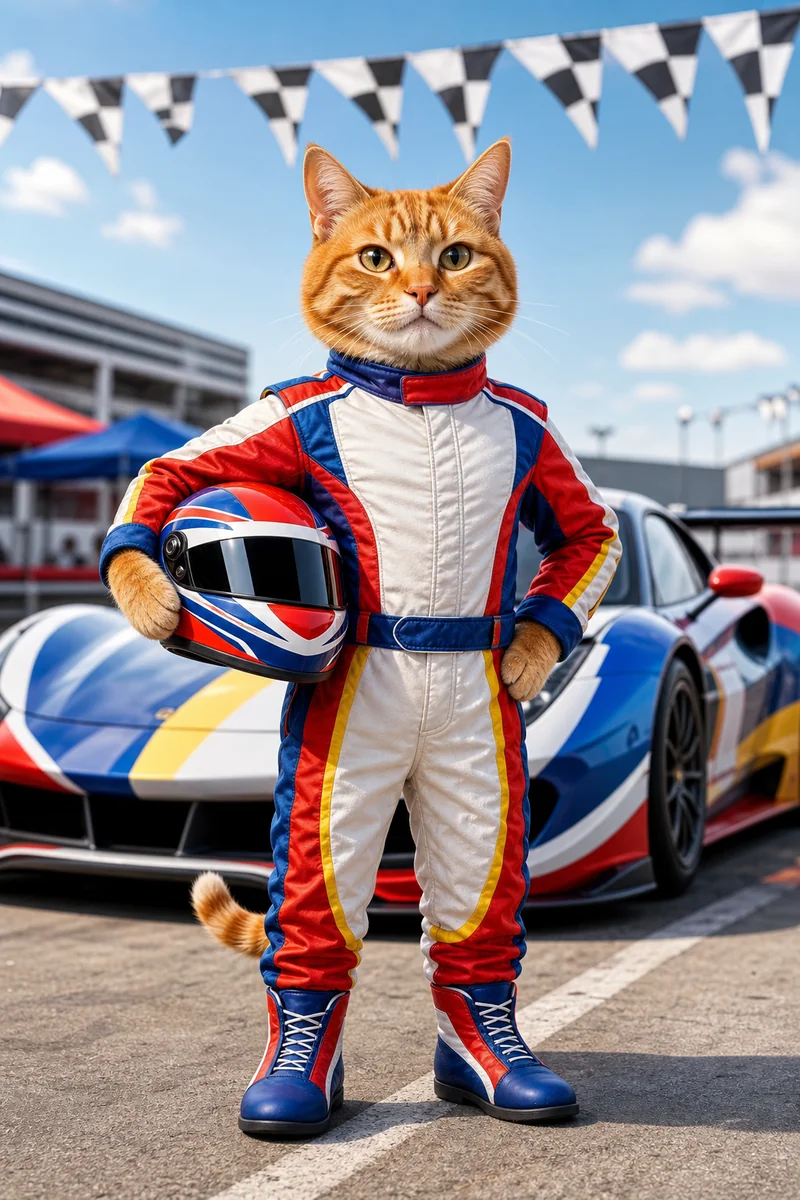 Race Day AI pet portrait style sample