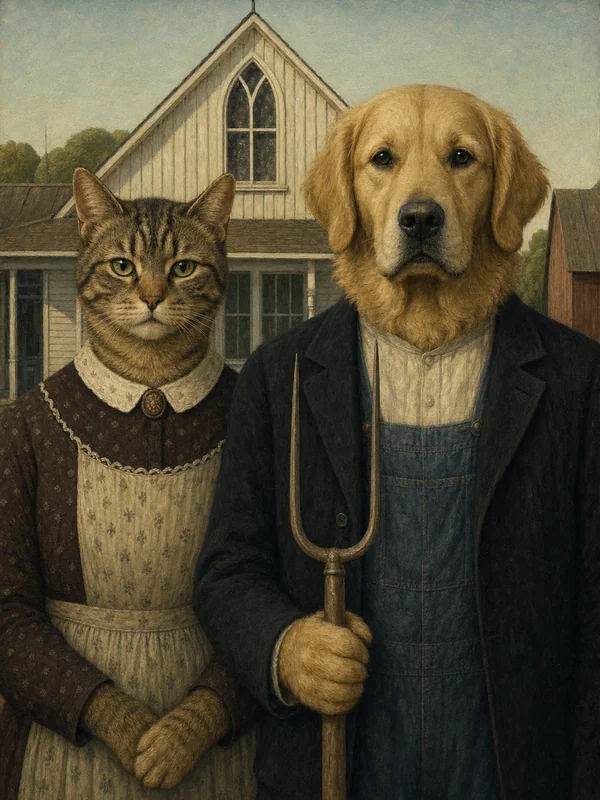 American Pawthic AI pet portrait style sample