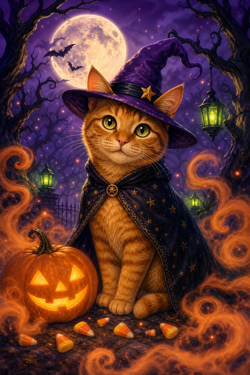 Halloween AI pet portrait style sample