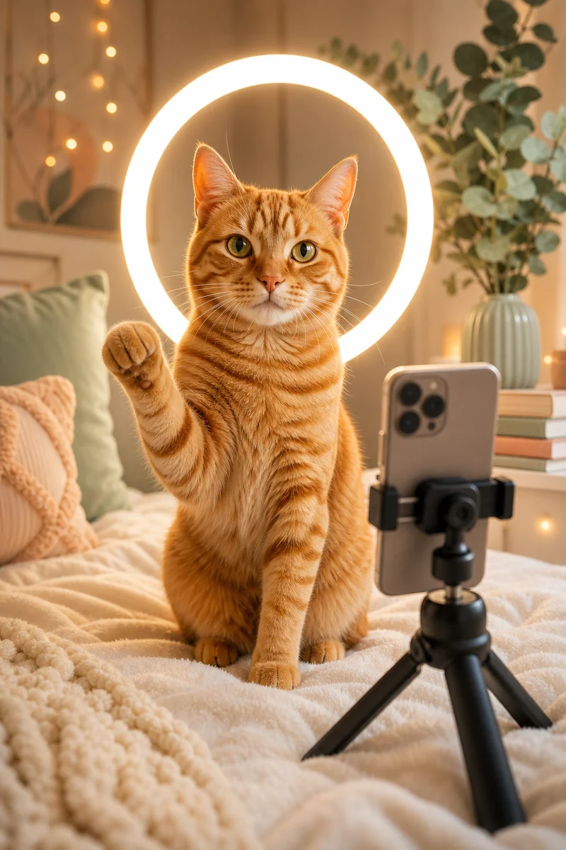 Ring Light AI pet portrait style sample