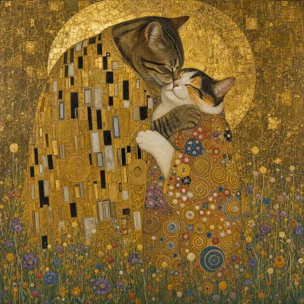 The Purr Kiss AI pet portrait style sample