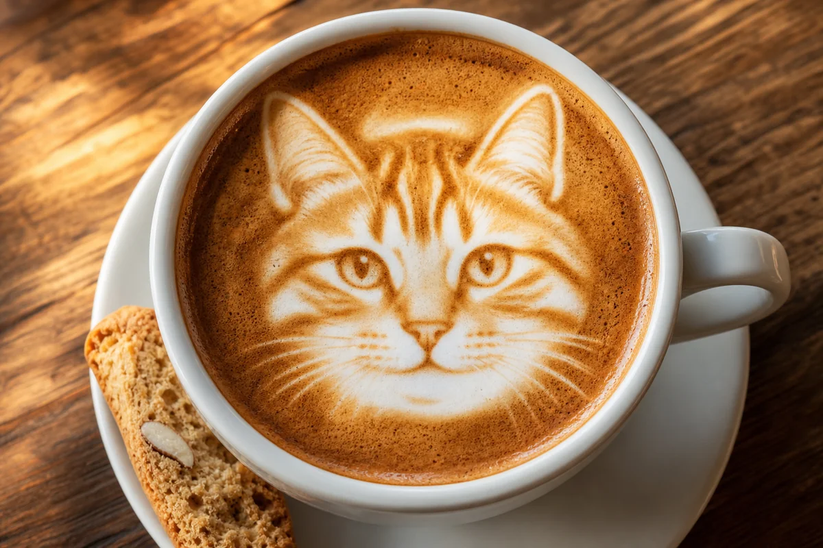 Latte Art AI pet portrait style sample