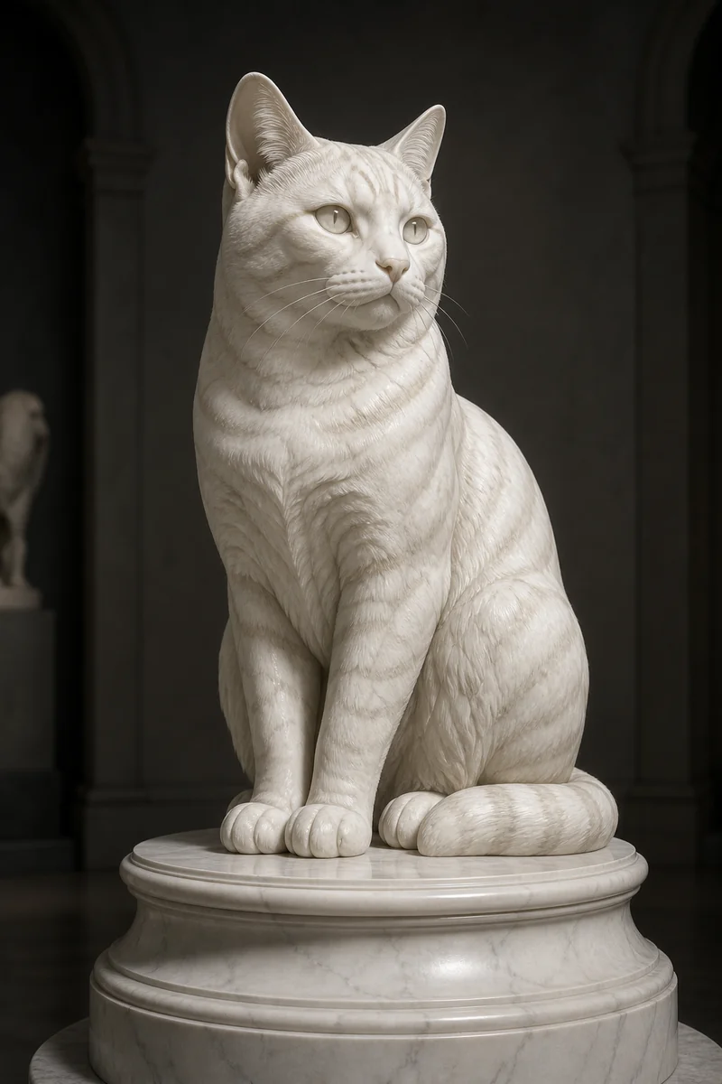 Marble Statue AI pet portrait style sample