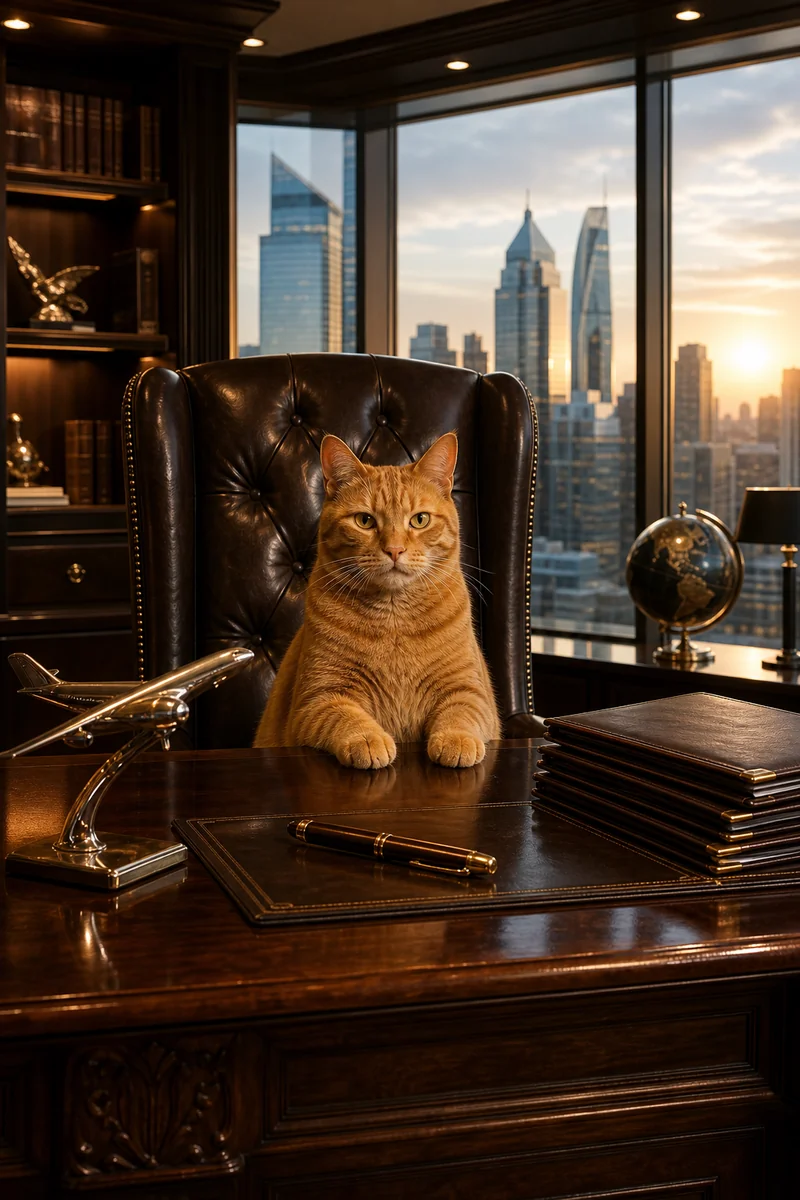 Corner Office AI pet portrait style sample