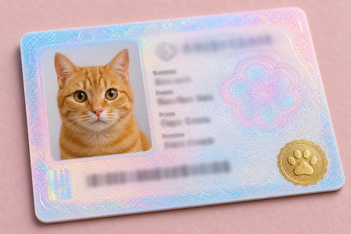 Pet ID Card AI pet portrait style sample