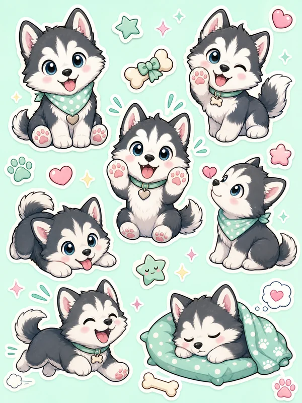 Pop Sticker Pack AI pet portrait style sample