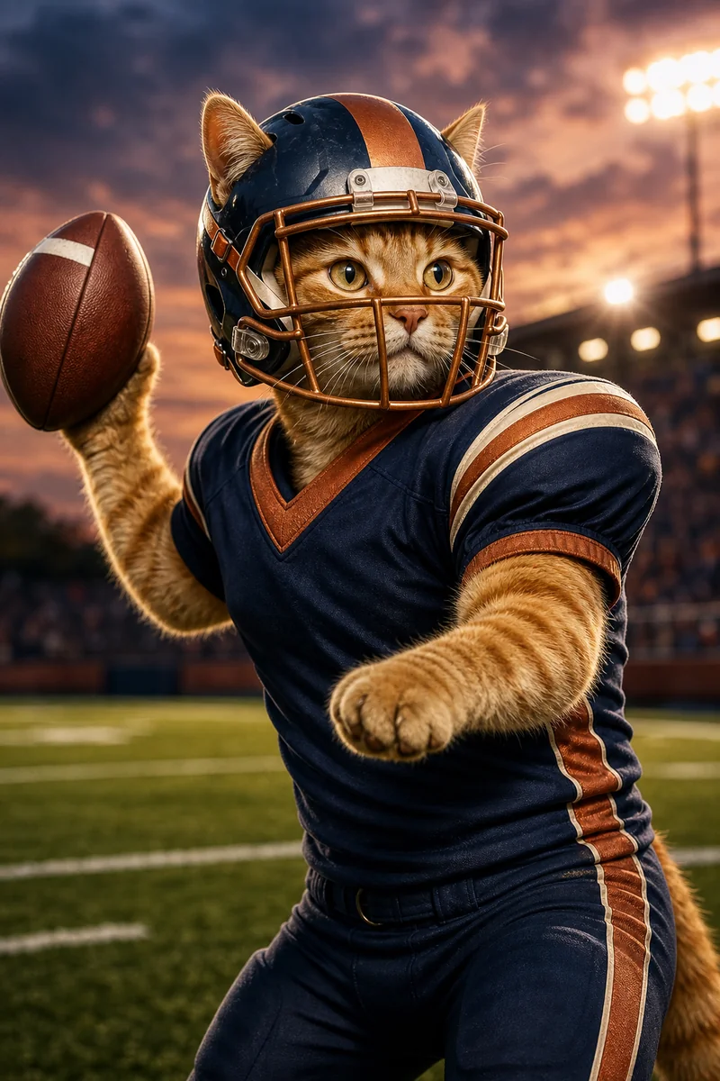 Quarterback AI pet portrait style sample