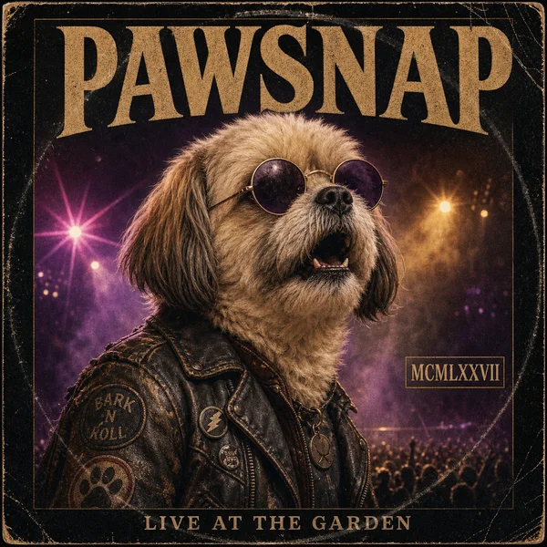 Rock Album AI pet portrait style sample