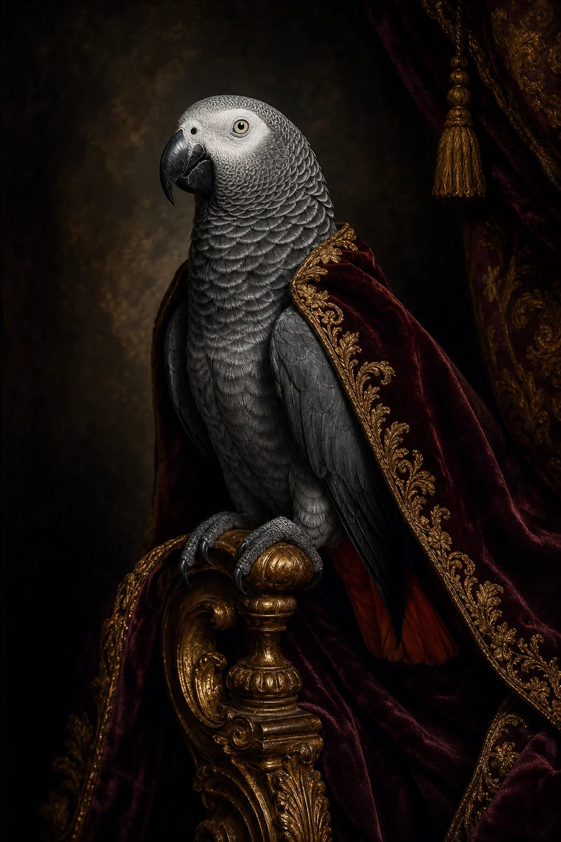 Royal Perch AI pet portrait style sample