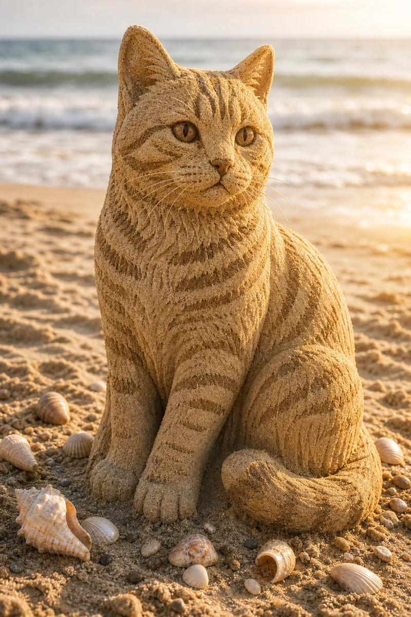 Sand Sculpture AI pet portrait style sample