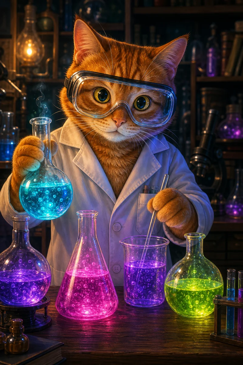 Mad Scientist AI pet portrait style sample