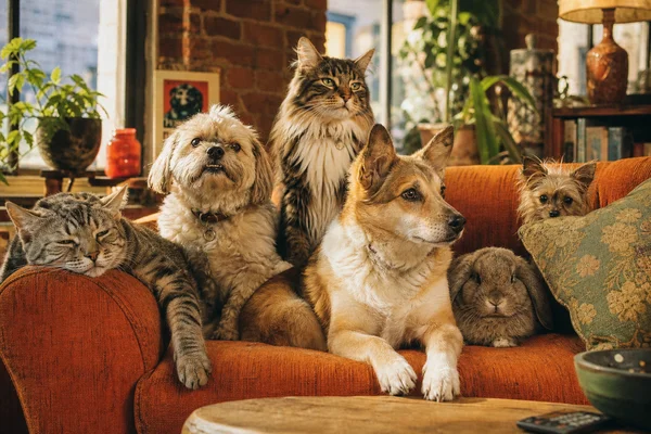 Sitcom Couch AI pet portrait style sample