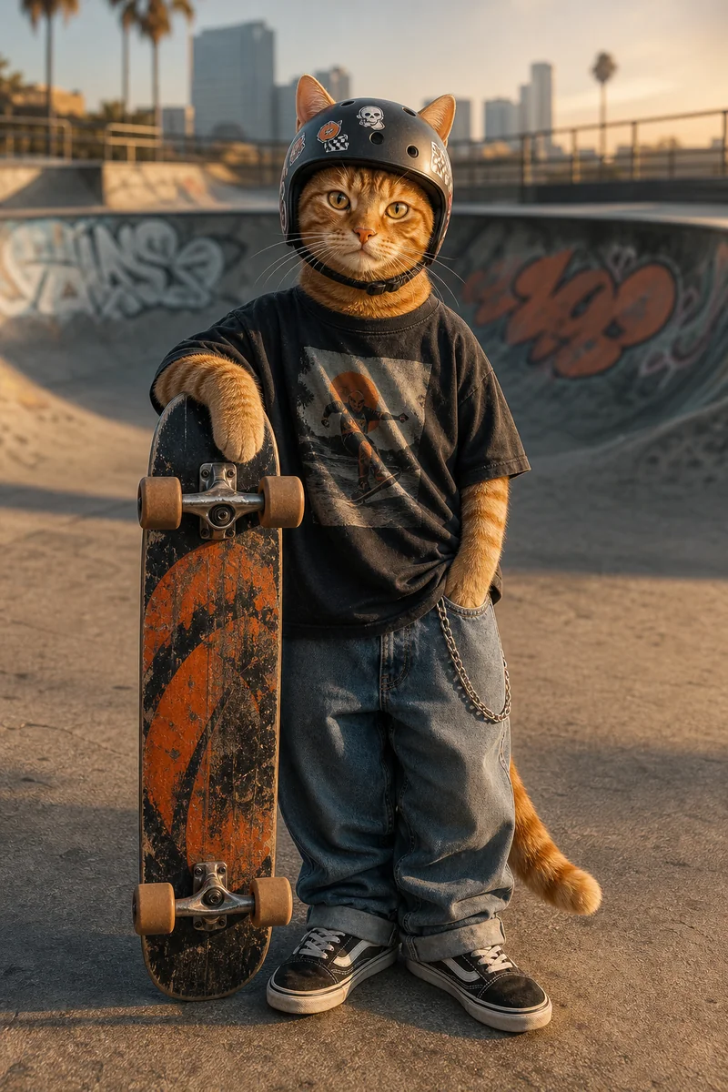Skater AI pet portrait style sample