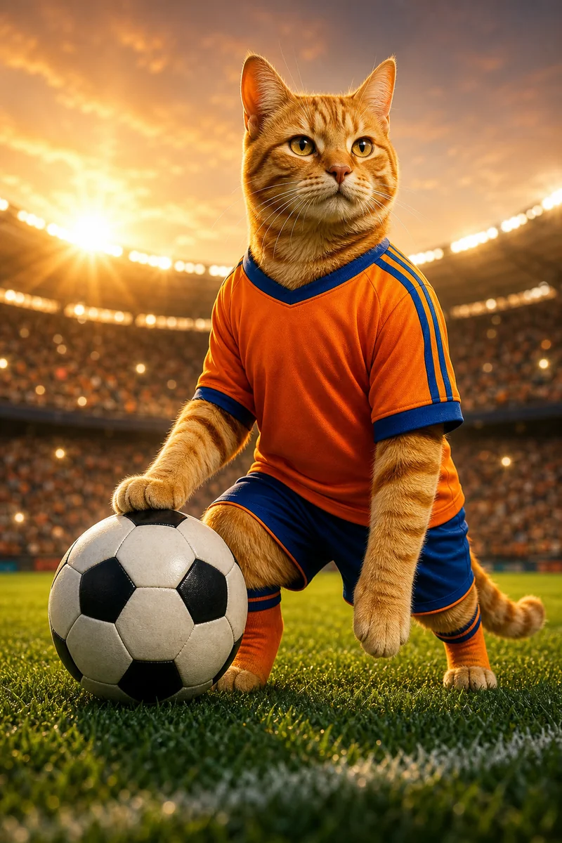 Soccer Star AI pet portrait style sample