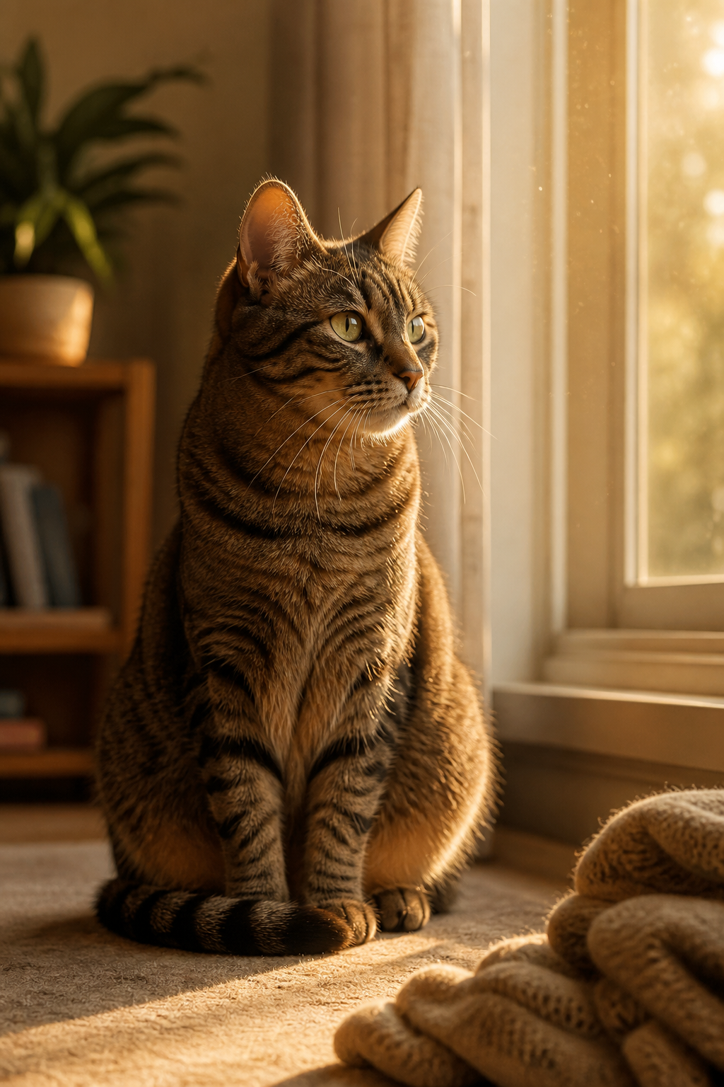Golden Window Light AI pet portrait style sample