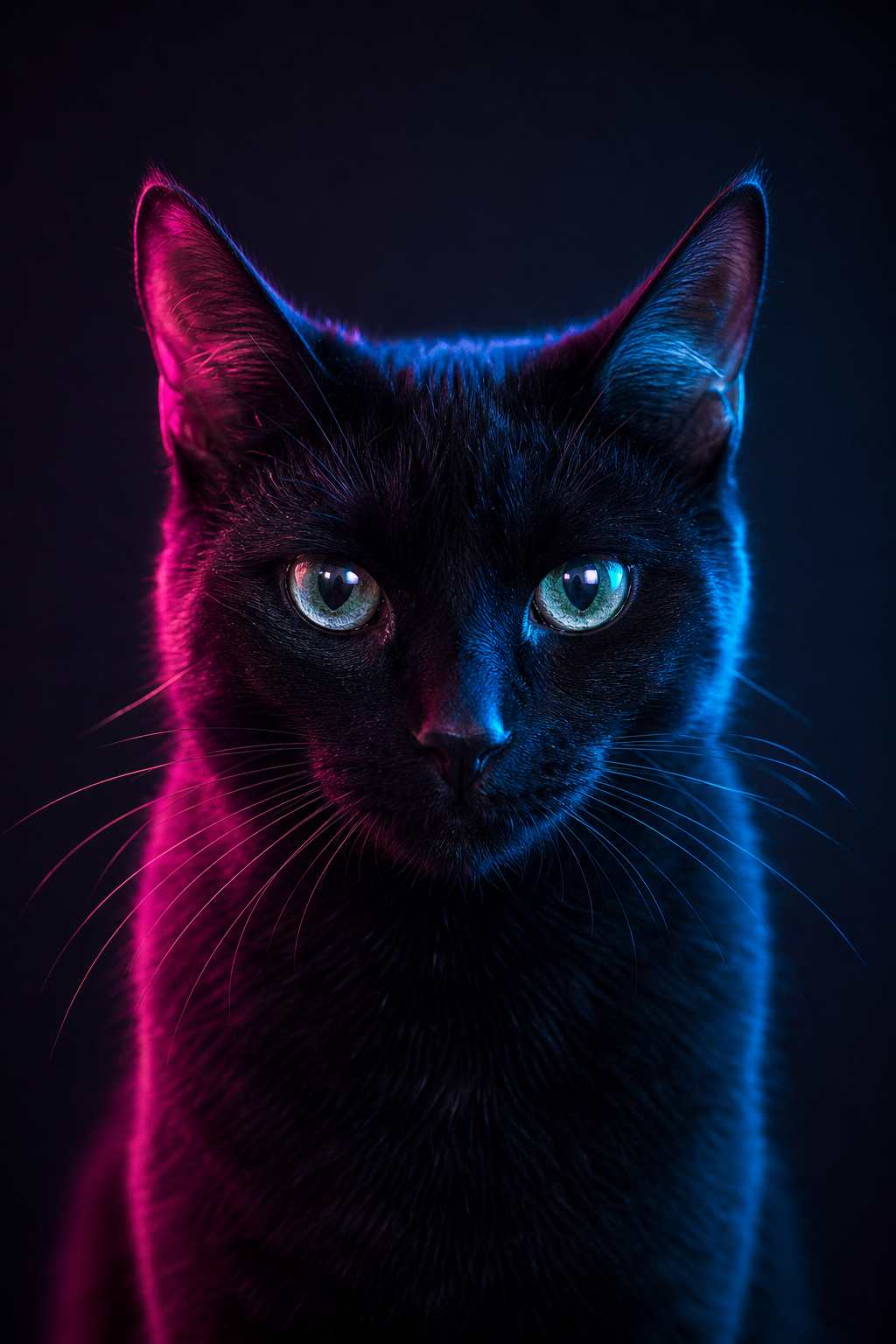 Neon Duotone AI pet portrait style sample