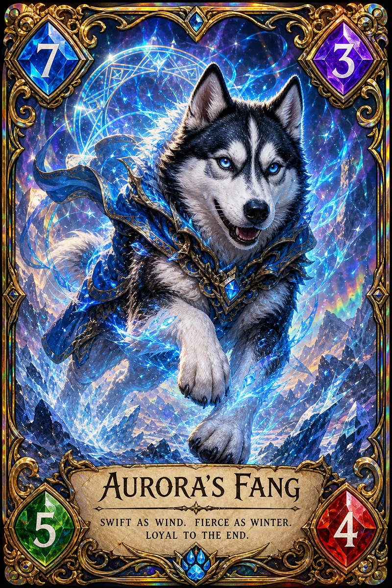 Trading Card AI pet portrait style sample