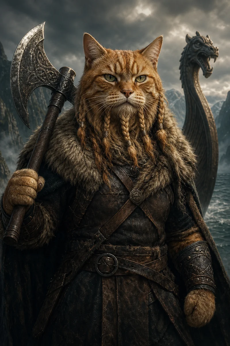 Viking AI pet portrait style sample