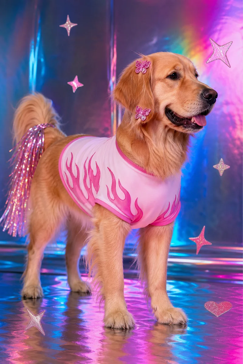 Y2K Glam AI pet portrait style sample