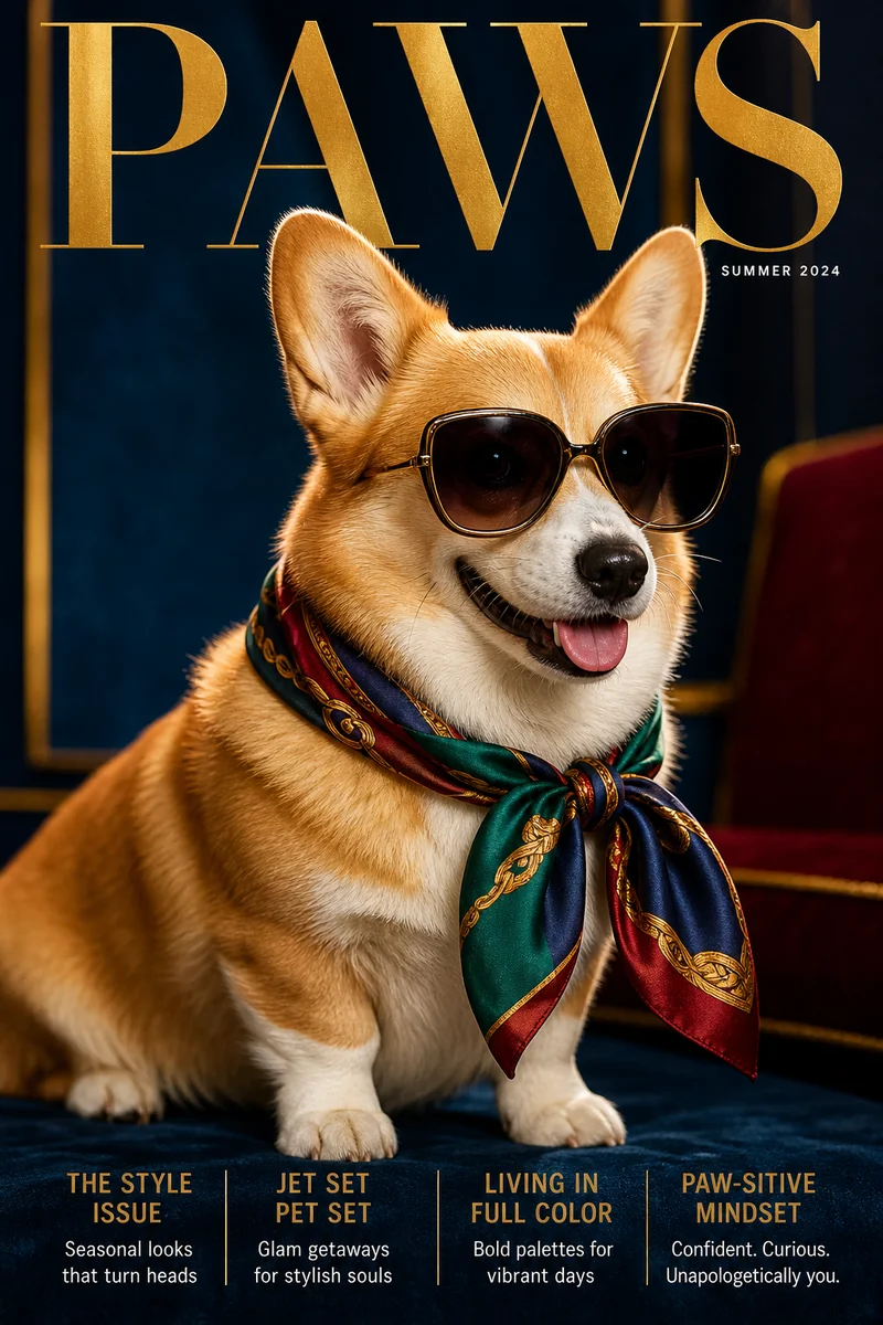 Glossy Cover pet portrait of Peach