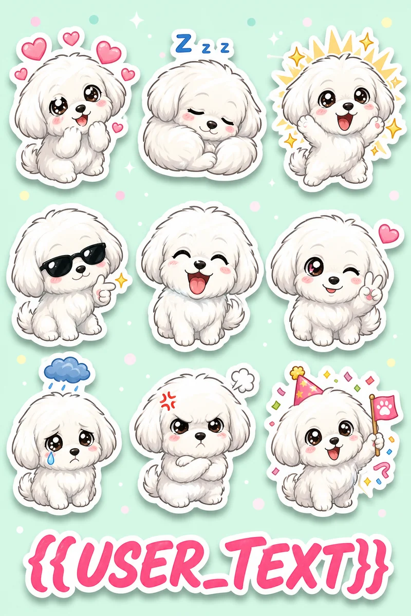 Pop Sticker Pack pet portrait of Nova